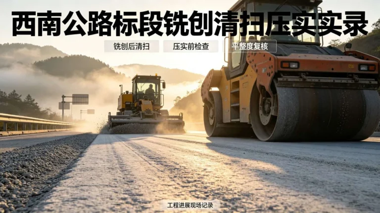 西南公路标段铣刨清扫压实实录